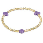 enewton signature cross gold pattern 3mm bead bracelet-purple