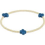 enewton signature cross gold pattern 2mm bead bracelet-cobalt