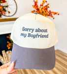 Sorry About My Boyfriend Hat-Dusty Blue
