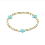 enewton signature cross gold pattern 3mm bead bracelet-turquoise