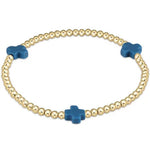 enewton signature cross gold pattern 3mm bead bracelet-cobalt