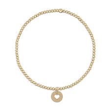 enewton egirl classic gold 2mm bead bracelet-love small gold disc