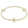 enewton signature cross gold pattern 2mm bead bracelet-classic beaded signature cross gold-3mm bead gold