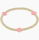 enewton egirl signature cross gold pattern 3mm bead bracelet-pink