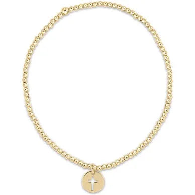 enewton egirl classic gold 2mm bead bracelet-blessed small gold disc