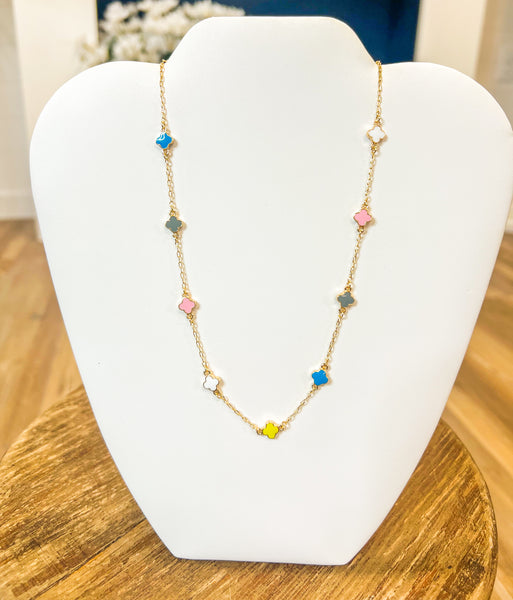 Clover Choker Necklace-Multi Color