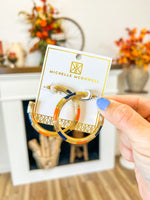 Ginger Earrings Navy/Orange Michelle Mcdowell