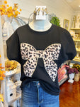 Leopard Bow Top Black