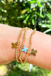 Cross Charm Stack-Aqua