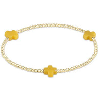 enewton signature cross gold pattern 2mm bead bracelet-canary