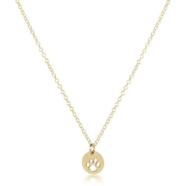 enewton 16" neckalce gold- paw print small gold disc