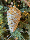 8" gold/cream ornament