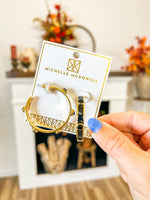Katherine Earrings Black/Gold Michelle Mcdowell