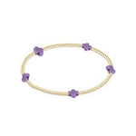enewton egirl signature cross small gold pattern 2mm bead bracelet-purple