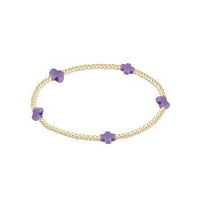 enewton egirl signature cross small gold pattern 2mm bead bracelet-purple
