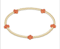 enewton signature cross small gold pattern 2mm bead bracelet-coral