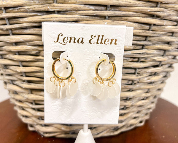 Shell Huggie Hoops