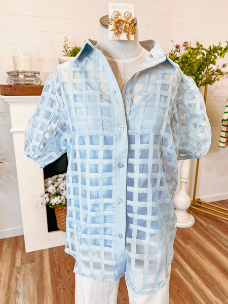 Sky Organza Top