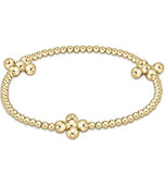 enewton signature cross gold pattern-2.5mm bead bracelet-classic beaded signature cross gold- 4mm bead gold