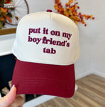 Put It On My Boyfriend's Tab-Maroon