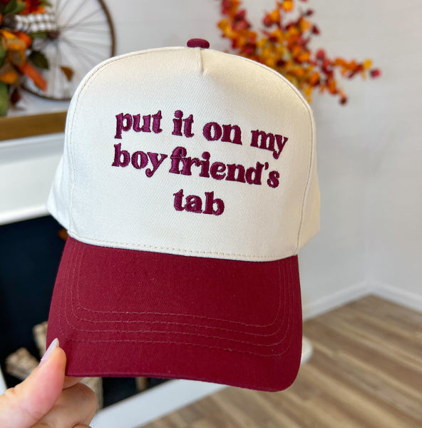 Put It On My Boyfriend's Tab-Maroon