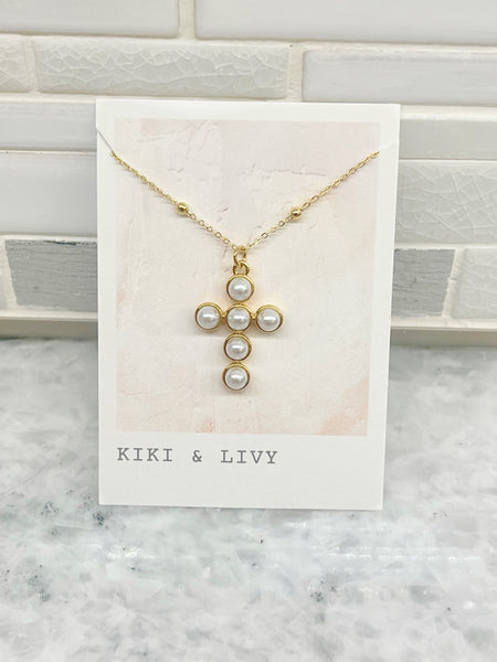 Pearl Cross Necklace