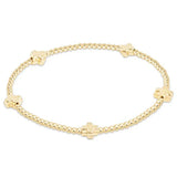 enewton signature cross small gold pattern 2mm bead bracelet-gold