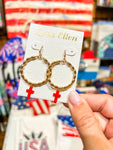 Grace Cross Earrings-Red