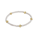 enewton signature cross small pearl pattern 3mm bead bracelet-gold