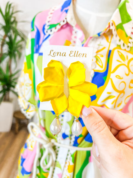 Tropicana Earrings-Yellow