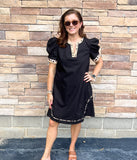 SS Leopard Trim Dress