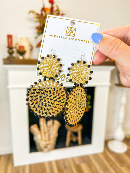 Prague Earrings Black/Gold Michelle Mcdowell
