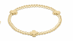 enewton extends-signature cross gold pattern 3mm bead bracelet-gold