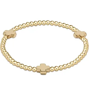 enewton signature cross gold pattern 3mm bead bracelet-gold