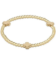 enewton egirl signature cross gold pattern 3mm bead bracelet-gold