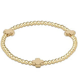 enewton egirl signature cross gold pattern 3mm bead bracelet-gold