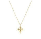 enewton 16" necklace gold classic beaded signature cross gold charm 4mm bead gold