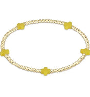 enewton signature cross small gold pattern 2mm bead bracelet-canary