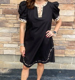 SS Leopard Trim Dress