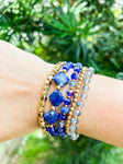 Beaded Clover Stack-Blue