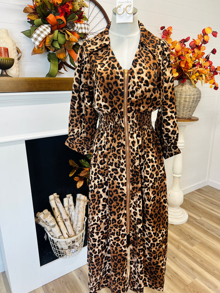 Leopard Zip Dress