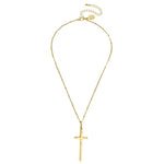Susan Shaw Dainty Elongated Cross Necklace