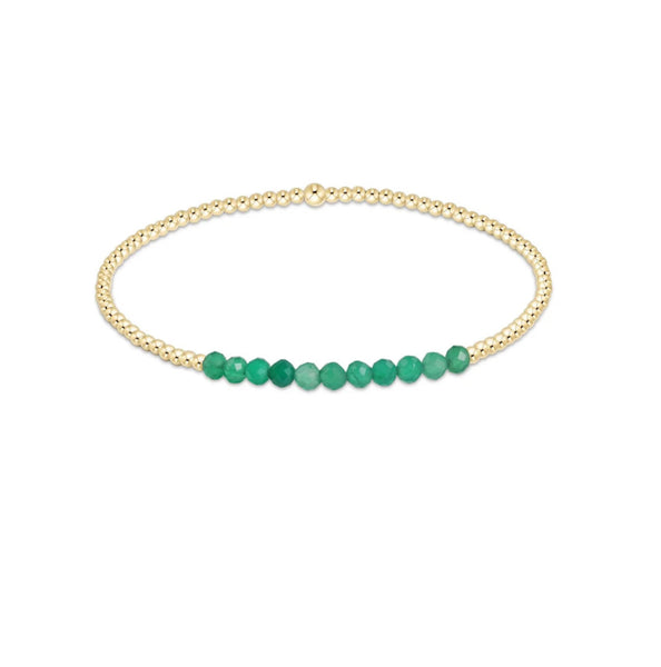 enewton gold bliss 2mm bead bracelet-green onyx