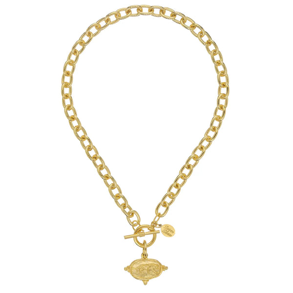 Susan Shaw Tiger Body on Toggle Necklace