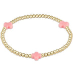 enewton signature cross gold pattern 3mm bead bracelet-pink
