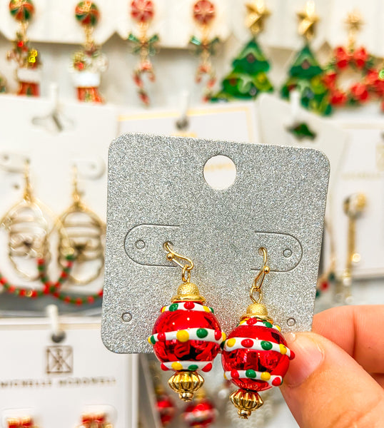 Red Ornament Earrings