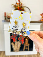 AU  Navy/Orange War Eagle Earrings Michelle Mcdowell