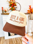 Just a Girl Who Loves Jesus Hat-Brown