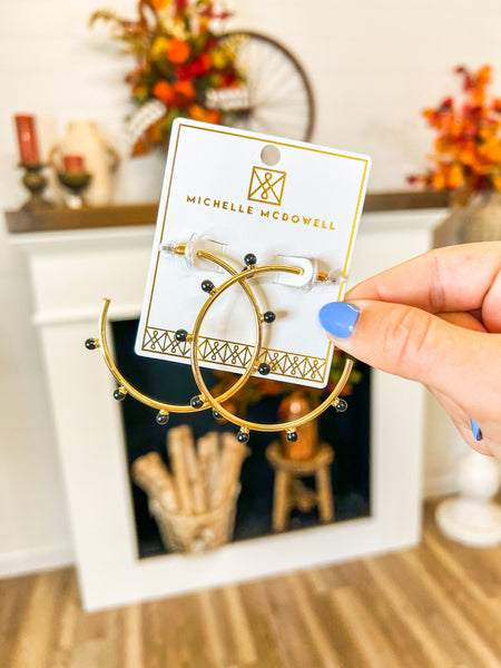 Harlow Earrings Black/Gold Michelle Mcdowell