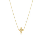 enewton 16" necklace gold-classic beaded signature cross gold-3mm bead gold